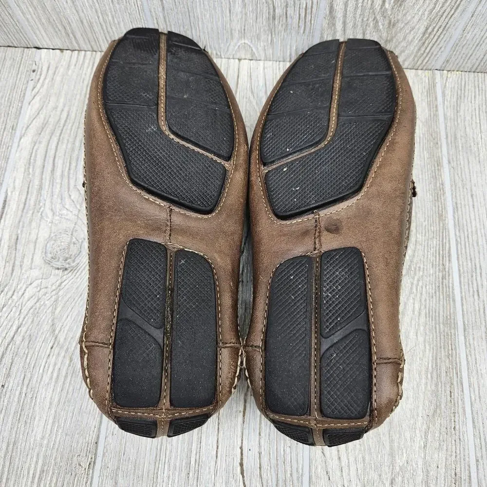 Clarks Shoes Mens Size 9M Brown Leather Slip On Loafers Driving Moccasin Comfort